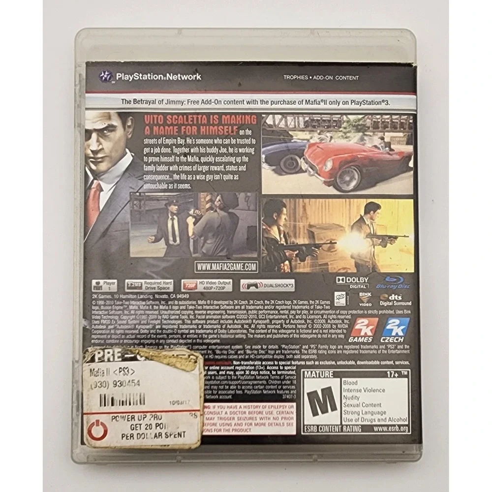 PS3 Mafia‎ II VG COND CIB